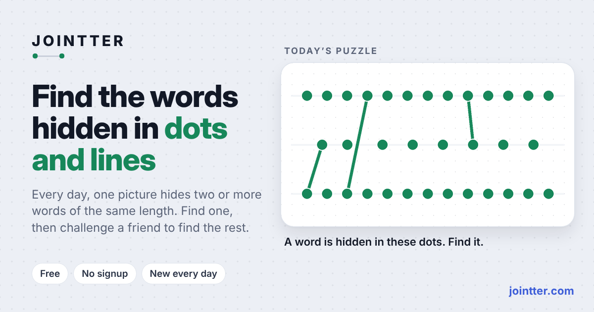 Show HN: Jointter – A daily word puzzle using dots and lines